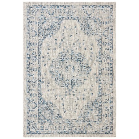 Safavieh 2 ft. x 3 ft. 7 in. Courtyard Power Loomed Accent Area Rug Grey & Navy CY8679-368-2